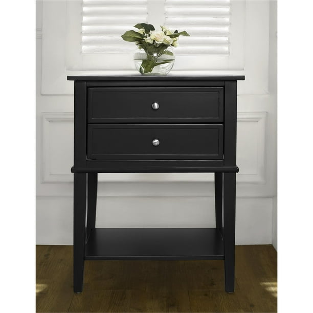Ameriwood Home Franklin Accent Table with 2 Drawers, Black Walmart