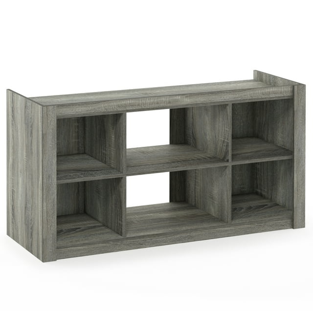 Furinno Fowler Estanterías multiusos con soporte para TV, roble francés gris Furinno 18147GYW