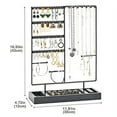 thumbnail image 6 of ProCase Jewelry Organizer Stand Earring Holder, 144 Holes Stud Earring Display Rack Necklace Holder Storage Tower with Removable Wooden Ring Tray for Earrings Necklaces Bracelets Rings Watches -Grey, 6 of 7