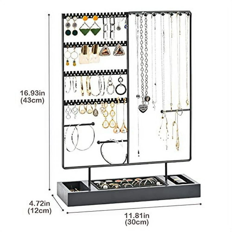 ProCase Jewelry Organizer Stand Earring Holder with 144 Earring Holes  Valentine's Day Gifts, 6 Tiers Necklace Rack Jewellery Tower Bracelets  Holder