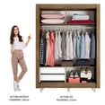 thumbnail image 4 of Ropero Closet Madesa Dallas 2 Puertas Corredizas 2 Cajones con Pies Marrón, 4 of 5