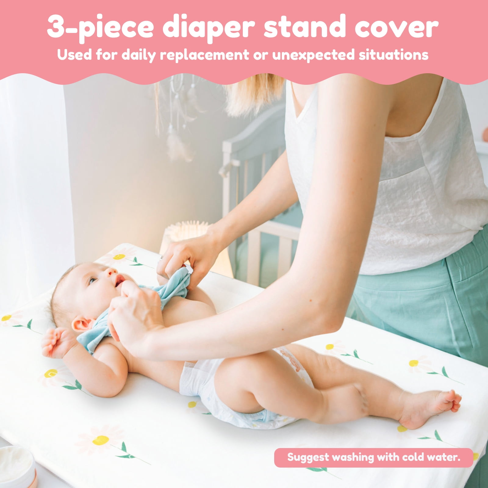 Baby Diaper Pad Cover Comfortable Pretty Changing Table Sheet Set Soft Flexible Baby Changing Pad Cover Kit for Little Girls