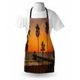 thumbnail image 4 of Vintage Beach Apron, Photo of Palm Trees at Manhattan Beach in Los Angeles Sunset Silhouette Art, Unisex Kitchen Bib with Adjustable Neck for Cooking Gardening, Adult Size, Multicolor, by Ambesonne, 4 of 4