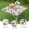 thumbnail image 4 of Halloween Gravestones Ghosts and Pumpkins Square Fitted Tablecloth with Elastic Edge,Square Table Cover,Washable Elastic Table Cover for Home Kitchen Party Decor 36"x36", 4 of 6