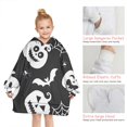 thumbnail image 6 of Halloween Silhouette Icons Pattern Blanket Hoodies for Kids 6-13YR Oversize Wearable Blanket Hoodies for Boys Girls Teens, 6 of 7
