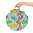 thumbnail image 2 of Animal Round Floor Cushion with Handle, Abstract Pattern with Polka Dotted Animal Spraying Waters, Decorative Pillow for Living Room & Dorms, 18" Round, Turquoise and Multicolor, by Ambesonne, 2 of 4