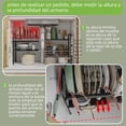 thumbnail image 4 of Organizador Bajo Fregadero, Estante de Cocina Expandible de 2 Niveles con 2 cestas metálicas, 1 Organizador de Tapas de Ollas 7 Compartimentos Ajustables, Adecuado para cocinas, An 69.3-81 cm, 4 of 15