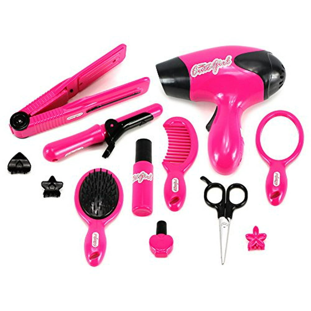Cute Girl Hairdresser Pretend Play Toy Fashion Beauty Play Set w