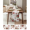 thumbnail image 6 of Hokiten Table Runners 36 Inches Long Dress Scarves, Christmas Balls Farmhouse Kitchen/Dining Table Runner, Short Coffee Tablerunners, Xmas Poinsettia Botanical Red 13x36 Inch, 6 of 7