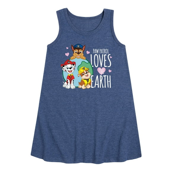 Paw Patrol - Loves Earth - Toddler and Youth Girls A-line Dress