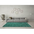 thumbnail image 3 of Ahgly Company Machine Washable Indoor Rectangle Abstract Turquoise Blue Modern Area Rugs, 8' x 12', 3 of 4