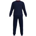 thumbnail image 1 of GÖTZBURG Pijama de hombre - largo, puños, cuello pico, algodón, pijama Azul M (Medium), 1 of 4