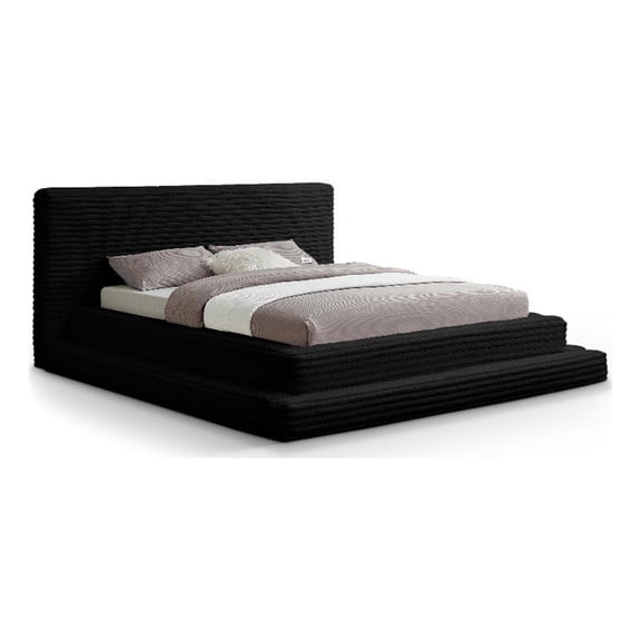 Meridian Furniture Drew Black Corduroy Full Bed