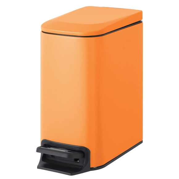Cesun Bote De Basura Pequeño Para Baño Con Tapa, Pedal De Cierre Suave, Bote De Basura De Acero Inoxidable De 6 Litros / 1,6 Galones Con Cubo Interior Extraíble, Acabado Antihuellas (Naranja Mate)