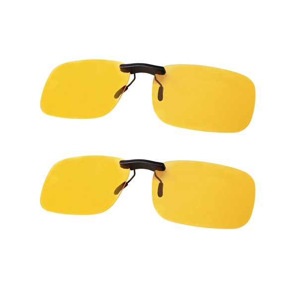 Gafas de conducción nocturna FIMOSON con clip, polarizadas, amarillas, paquete de 2