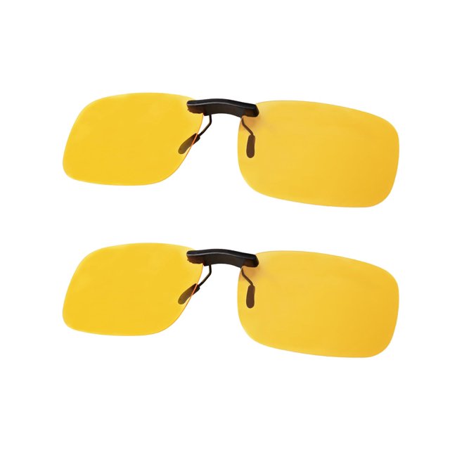 Gafas de conducción nocturna FIMOSON con clip, polarizadas, amarillas, paquete de 2