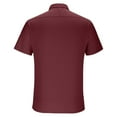 thumbnail image 3 of Handshe Men's Summer Casual Solid Color Ice Silk Short Sleeve Elastic Lapel Shirt with Pocket, 3 of 8