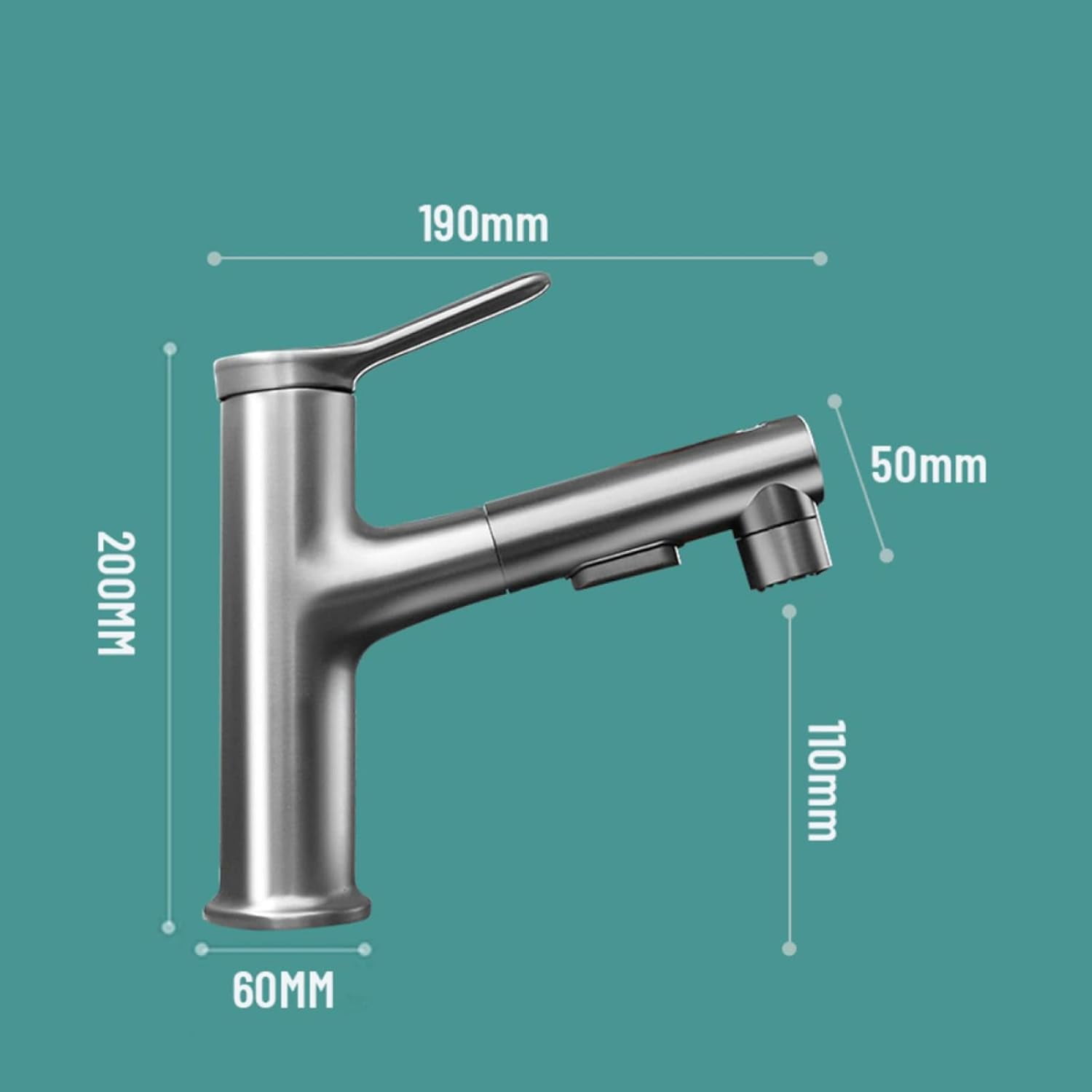 Bathroom Sink Faucet with Pull Out Sprayer,Single Hole Bathroom Sink Faucet with 3 Modes,Brass Single Handle for Hot and Cold Water Vanity Basin Faucet,White