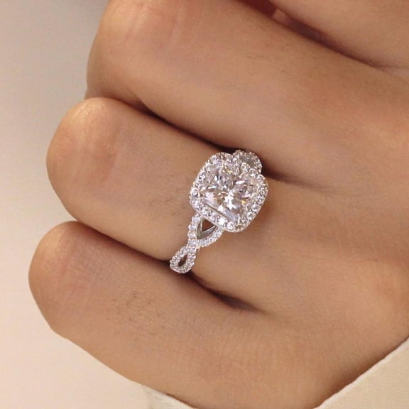 PERITANG With handcrafted details Proposal Party Gift for Wife For Women Sparkling Shiny AAA Zircon CZ Ring Perfect Present With Gift Packaging