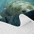 thumbnail image 5 of Erosebridal Sea Manatee Twin Quilt Set, Marine Animal Twin Coverlet Set, Reversible 2pcs, 1 Bedspread and 1 Pillowcase, 5 of 7