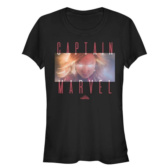 Junior's Marvel Captain Marvel Power Stare Graphic Tee Black X Large