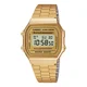 thumbnail image 1 of Reloj pulsera digital Casio A-168 con correa de acero inoxidable color dorado - fondo gris/dorado, 1 of 6