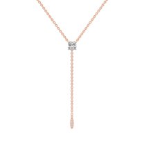 Lab Grown Diamond Lariat Pendant Necklace For Women | 2 Carat IGI Certified Cushion Shape FG VS | 18K Rose Gold |Vanna Lariat Pendant FRIENDLY DIAMONDS