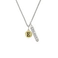 thumbnail image 2 of Delight Jewelry Goldtone Capital Letter - E - Pebble Disc - Silvertone Balance Bar Charm Necklace, 23", 2 of 4