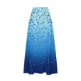 thumbnail image 5 of Women's Printed Elastic Waistband Pleated Pocket Skirt With Mid Calf Skirt Blue L, 5 of 5