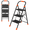 Black,Orange, variant on 2 Step Ladder, Folding Step Stool with Orange Cushioned Handle, White Sturdy Step Ladder with Wide Anti-Slip Pedal, 900 lbs Capacity Heavy Duty Step Stool with Safety Lock for Kitchen, Home & Garage