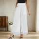 thumbnail image 1 of WILLBEST Pantalones Casuales para Mujer - Pantalones de Bolsillo con Cintura Elástica a Cuadros Sólidos de Moda para Comodidad y Estilo Diario - Ropa de Mujer para Salidas Informales Y Grande, 1 of 4
