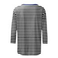 thumbnail image 5 of Shirts For Women Sevevn Fashion Women's Striped Printed Blouses Three-Quarter Sleeve T-Shirt Round-Neck Top, 5 of 5