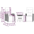 thumbnail image 4 of vidaXL 3 Piece Bistro Set with Cushions Beige Poly Rattan, 4 of 5