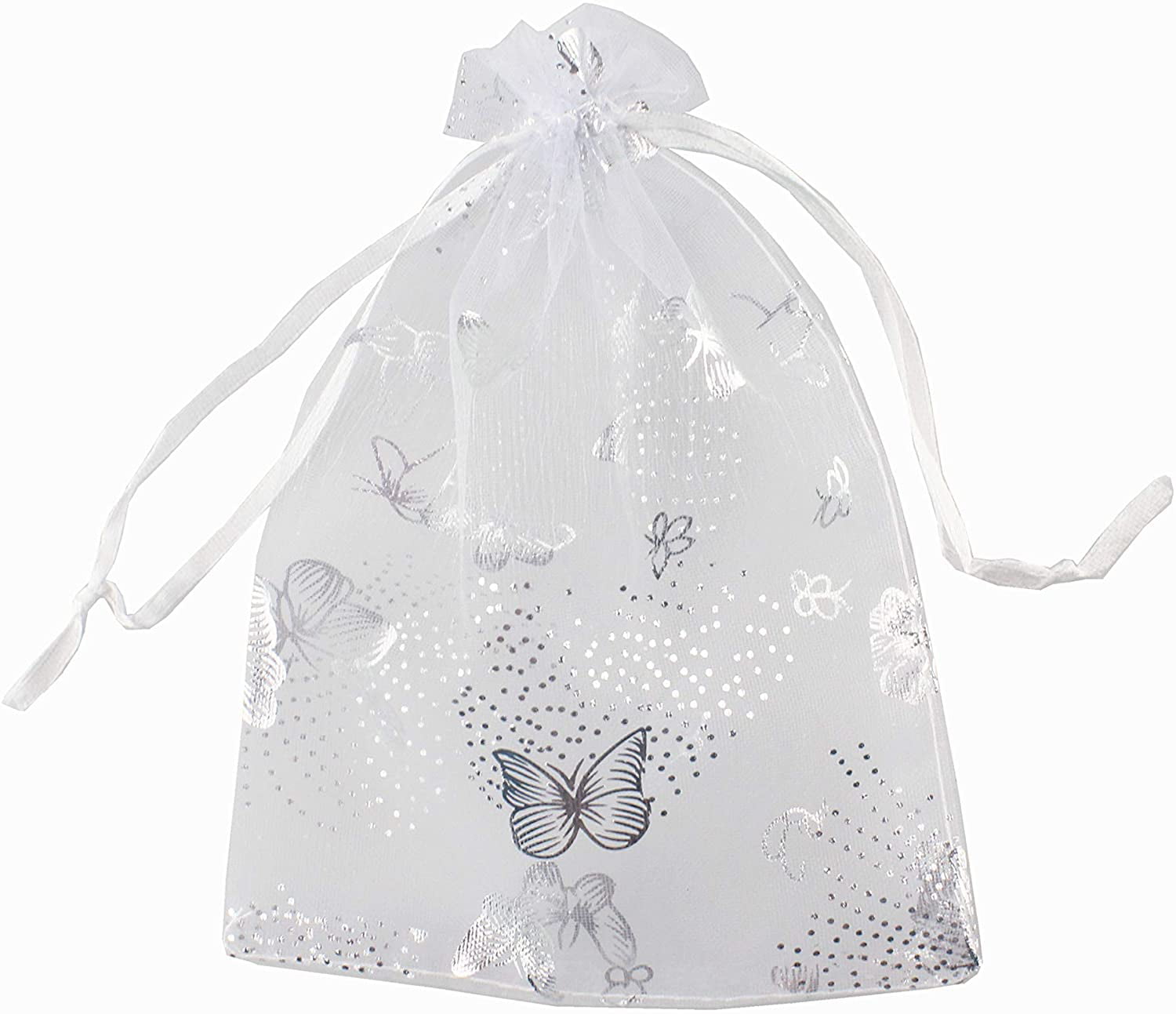 10/50Pcs Butterfly Organza Drawstring Bags Jewellery Candy Pouch Wedding Gift 