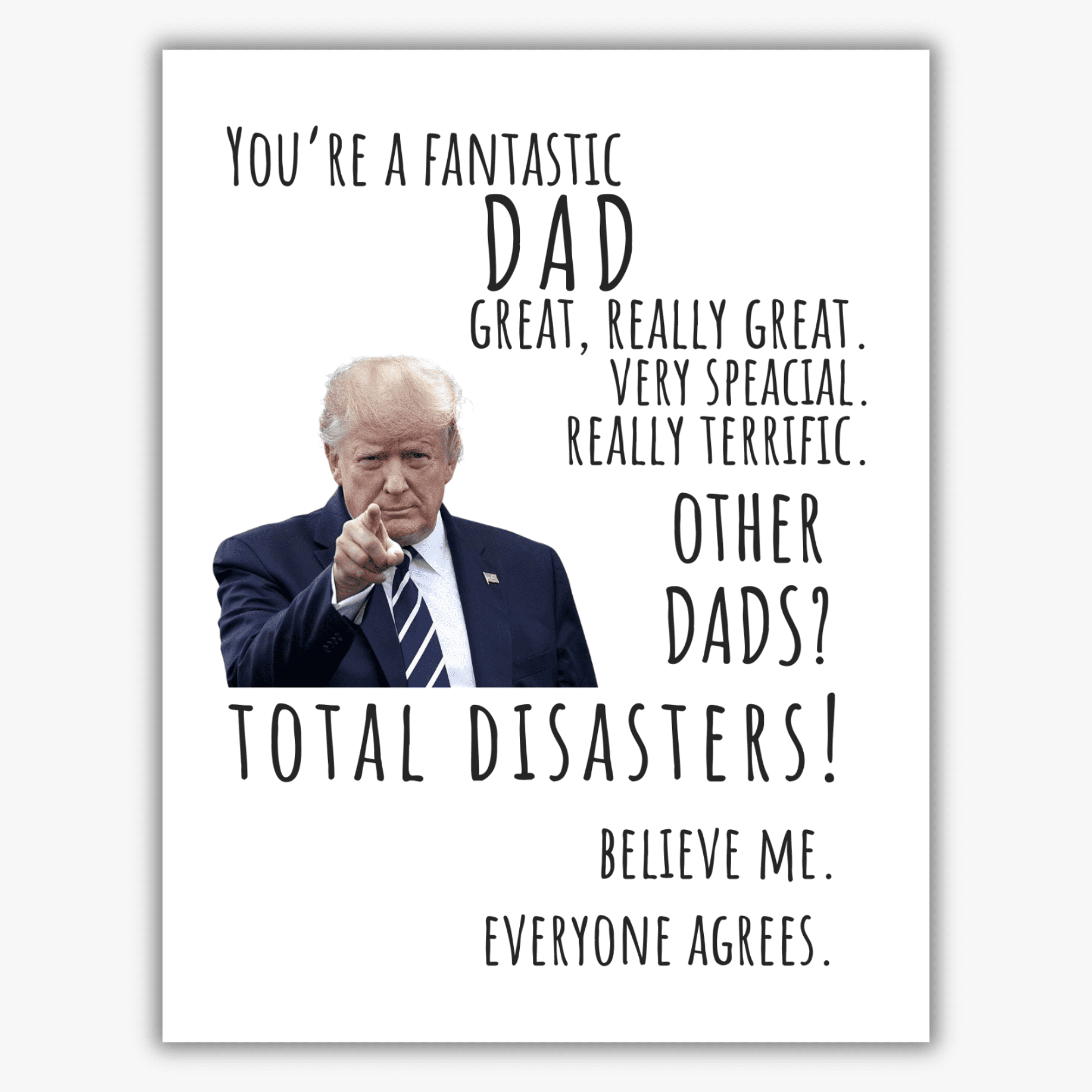 Funny Trump Card for Dad, Stepdad, Husband, or Grandpa – Hilarious Birthday, Father’s Day, or Special Occasion Gift