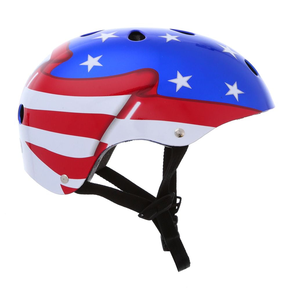 Mozlly USA American Flag Helmet for Bicycle Skateboard and Scooter