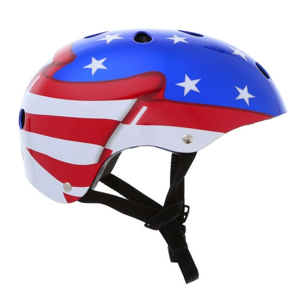 Mozlly USA American Flag Helmet for Bicycle Skateboard and Scooter