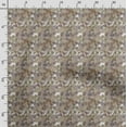thumbnail image 3 of Soimoi Leaves Printed, Japan Crepe SatinFabric, by The Yard 54 Inch Wide, Decorative Sewing Fabric for Dresses Kimonos Gowns, Mustard Yellow, 3 of 5