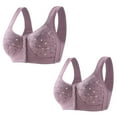 thumbnail image 1 of ameIAEA 2 Pcs Women Front Closure Bras Push Up Button Bra Full Coverage No Underwire Everyday Bra, 1 of 3