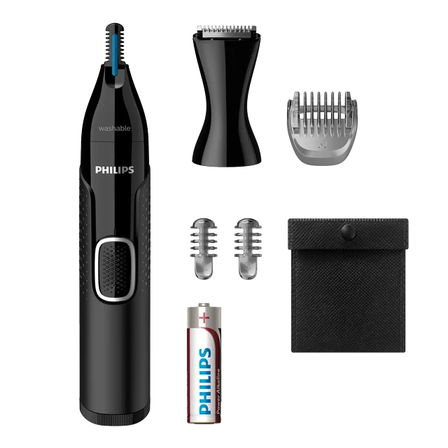 Philips Series 5000 NT5650/16 – Recortador de Precisión para Nariz, Orejas y Cejas con 3 Peines Guía (3/5 mm), Wet & Dry