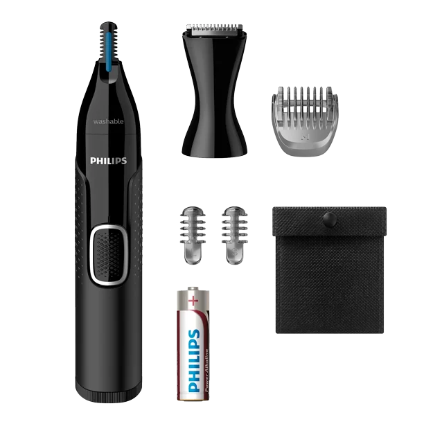 Philips Series 5000 NT5650/16 – Recortador de Precisión para Nariz, Orejas y Cejas con 3 Peines Guía (3/5 mm), Wet & Dry