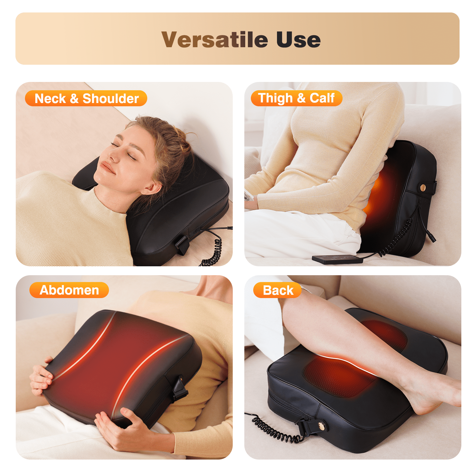 COSYSKY Shiatsu Back and Neck Massager with Heat, Deep Tissue Kneading Pillow for Office Chair, Gifts for Mom Dad