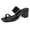 Black, variant on Pennysue Women's Block Heel Square Toe Mules Black Two Straps Backless Sandals 8M