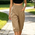 thumbnail image 5 of Luvrsol Capris for Women with Pockets Outdoor Cargo Capri Stretch Quick Dry Casual Walking Hiking Trousers S-3XL, 5 of 5