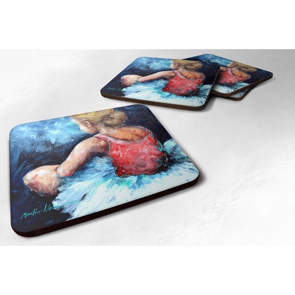 Carolines Treasures MW1129FC Ballet Star Struck Foam Coaster Set of 4 3 1/2 x 3 1/2 multicolor