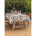 thumbnail image 3 of Outdoor Tablecloth with Umbrella Hole for Patio/Picnic/Party/Camping, Independence Day Waterproof Table Cloth Rectangle Table Cover Washable, 4th of July Red Blue Strip Love Burlap (52"x 70"), 3 of 8