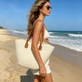 thumbnail image 6 of MMJ Straw Tote Bag Large Woven Beach Purse Natural Seagrass Summer Handbag for Vacation Shopping, 6 of 6
