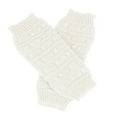 thumbnail image 2 of Women's Butterfly Knit Fingerless Gloves, Short Wrist Warm Gloves with Thumb Hole, Wool Blend Open Finger Design, Soft Stretchable Hand Warmers for Teens and Adults White, 2 of 4