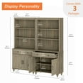 thumbnail image 3 of WAMPAT 72'' Tall Credenzas & Sideboard with Shelves, 34'' Wide Dining Hutch with Drawers and Doorss, Farmhouse buffet cabinet for Home Decor, Living Room, Home Office, Wash Grey, 3 of 7