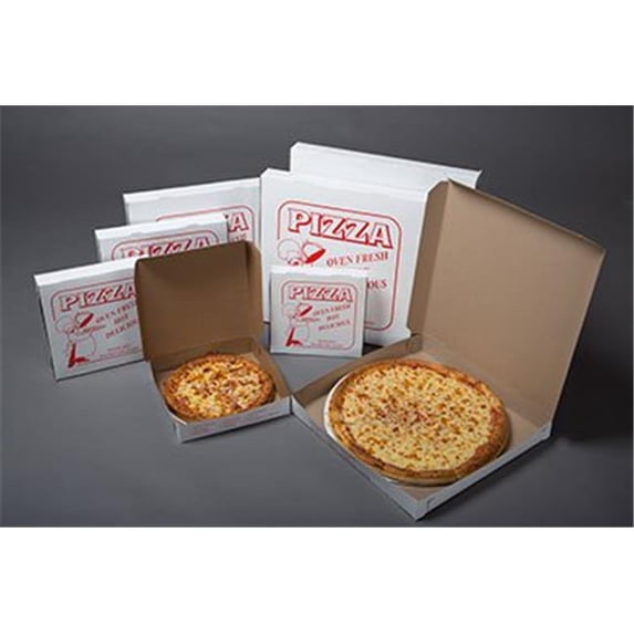 Quality Carton & Converting 7018SP 18 in. Claycoat Stock Print Pizza Box - Case of 50